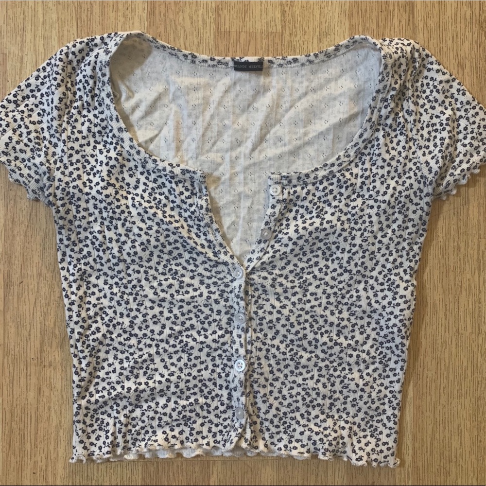 Brandy Melville Buttoned Crop Top